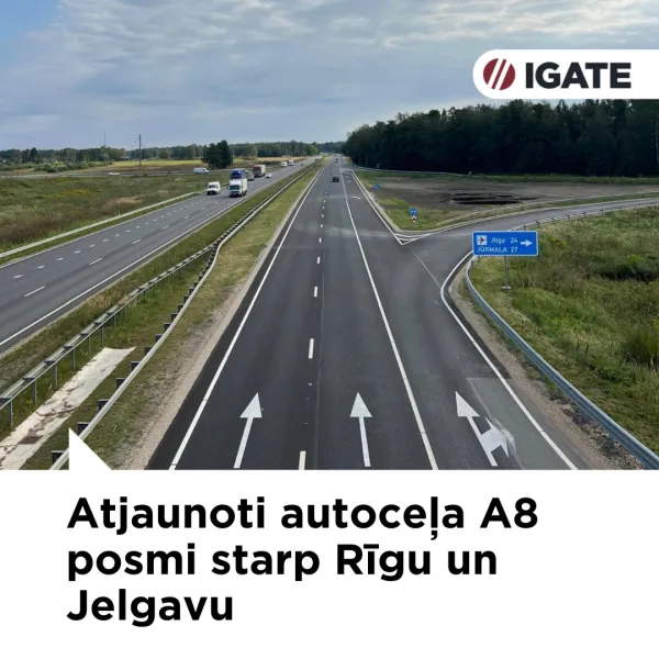 Valsts galvenā autoceļa A8 Rīga – Jelgava – Lietuvas robeža (Meitene) posma 9,917 - 19,193 km (kreisā brauktuve) un posma 29,100 - 43,141 km atjaunošana