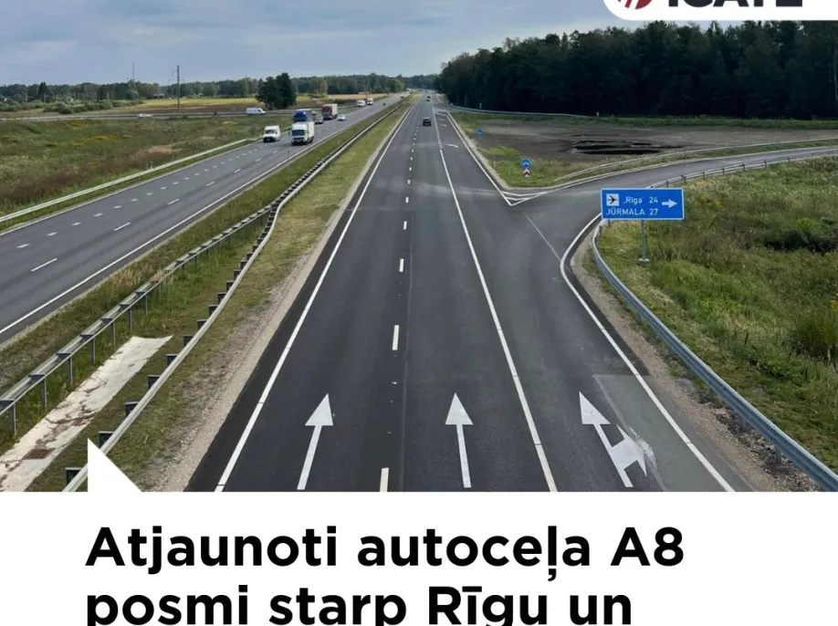 Valsts galvenā autoceļa A8 Rīga – Jelgava – Lietuvas robeža (Meitene) posma 9,917 - 19,193 km (kreisā brauktuve) un posma 29,100 - 43,141 km atjaunošana